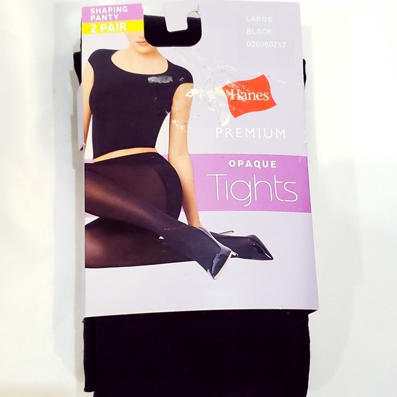 Hanes Premium Womens 2pk Opaque Tights 